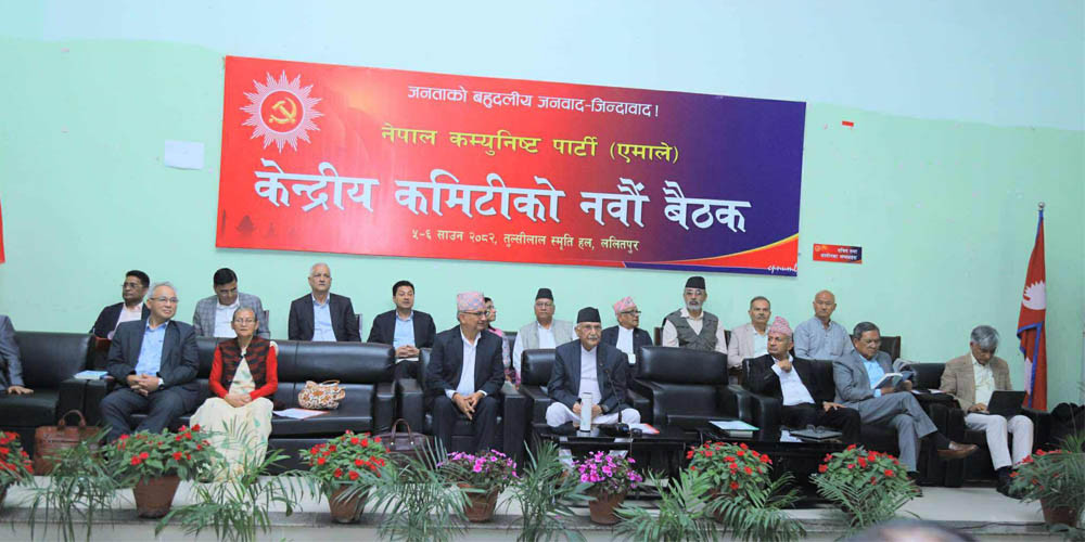 एमालेको केन्द्रीय कमिटी बैठक सुरु, विधान संशोधनमाथि छलफल